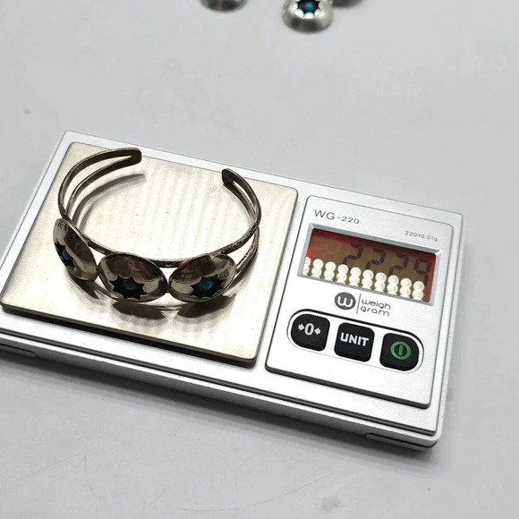 Southwestern Silver Snake Eyes Turquoise Squash Necklace Earrings Cuff Bracelet - Picture 5 of 16